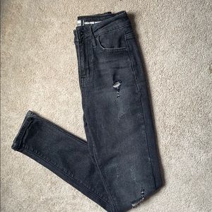 Black high waist distressed jeans pants